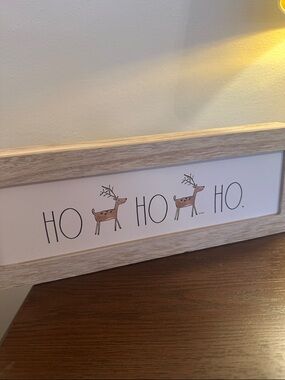 Rae Dunn Ho Ho Ho Reindeer Christmas/ Holiday Sign, NWT